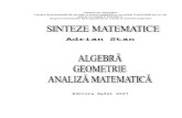 Sinteze Matematice - Algebra, Geometrie, Analiza Matematica