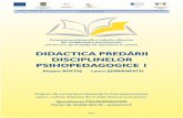 Psihopedagogie - 2 - Didactica Predarii Disciplinelor Psihopedagogice 1