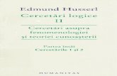 Edmund Husserl-Cercetari Logice II-Humanitas (2009)