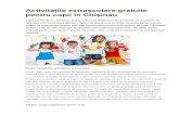 Activitățile Extrașcolare Gratuite Pentru Copii În Chișinău
