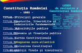Constituţia României - 1991 - - Principii generaleTITLUL I TITLUL II - Drepturile, libertăţile şi îndatoririle fundamentale TITLUL III- Autorităţile publice.