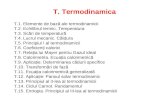 T. Termodinamica T.1. Elemente de bază ale termodinamicii T.2. Echilibrul termic. Temperatura T.3. Scări de temperatură T.4. Lucrul mecanic. Căldura T.5.