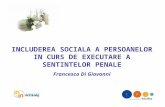 INCLUDEREA SOCIALA A PERSOANELOR IN CURS DE EXECUTARE A SENTINTELOR PENALE Francesco Di Giovanni