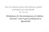 Fise de evaluare pentru dezvoltarea copiilor predispusi spre discalculie la 3-6 ani