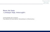 Baze  de Date - Limbajul  SQL- Intero gări - Universitatea din Craiova,