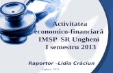 Activitatea  economico-financiară  IMSP  SR  Ungheni I  semestru  2013