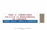 Tema 4:  Comunicarea  politică și Managementul  de campanie