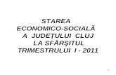 STAREA   ECONOMICO-SOCIALĂ   A  JUDEŢULUI  CLUJ  LA SFÂRŞITUL TRIMESTRULUI  I  -  2011