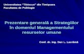 Prezentare generală a Strategiilor în domeniul Managementului resurselor umane