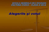 ŞCOALA GENERALĂ NR.3 ROVINARI CULTURA CIVICA – CLASA A VII-A