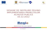 SESIUNE DE INSTRUIRE PRIVIND IMPLEMENTAREA PROIECTELOR ACHI ZIŢII PUBLICE 05.12.2012