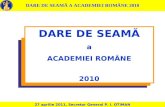 DARE DE SEAMĂ a ACADEMIEI ROMÂNE 20 10