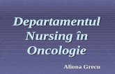 Dep a rtamentul Nursing în Oncologie