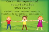 Curs: Managementul activităților educative