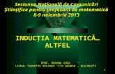 Sesiunea Naţională de Comunicări Ştiinţifice pentru profesorii de matematică 8-9 noiembrie 2013