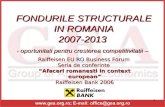 FONDURILE STRUCTURALE IN ROMANIA 2007-2013  - oportunitati pentru cresterea competitivitatii –