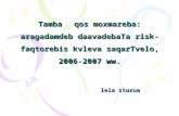 Tambaqos moxmareba: aragadamdeb daavadebaTa risk-faqtorebis kvleva saqarTvelo, 2006-2007 ww.