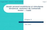Studii privind modelarea şi simularea dinamică: sistemul de comandă motor – roată