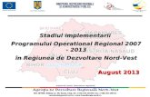 Stadiul implementarii  Programului Operational Regional 2007 - 2013