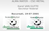 ALMA MATER – CSC-METAL Karel VAN GUTTE Secretar federal