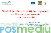 Stadiul derulării investiţiilor regionale cu finanţare europeană  – sector mediu
