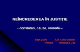 NEÎNCREDEREA ÎN JUSTIȚIE  - constatări, cauze, remedii –  Sept 2008  Jud. Cristi Danileț