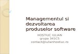 Managementul si dezvoltarea  pro duselor software