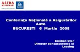 Conferinţa Naţională a Asigurărilor Auto BUCURE Ş TI   6   Martie   2008