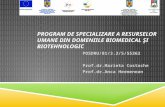 Program de  specializare  a  resurselor umane  din  domeniile  biomedical  şi biotehnologic