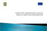 Cadrul de reglementare pentru FIŞA CU DATE DE SECURITATE