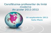 Cons fătuirea profesorilor de limbi moderne An şcolar 2011-2012