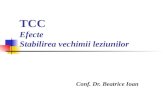 TCC Efecte  Stabilirea vechimii leziunilor