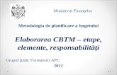 Metodologia de planificare a bugetului E laborarea  CBTM  – etape, elemente, responsabilităţi