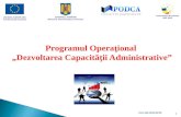 Programul Operaţional  „Dezvoltarea Capacităţii Administrative”