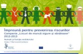 Împreună pentru prevenirea riscurilor Campania „Locuri de muncă sigure şi sănătoase” 2012-2013