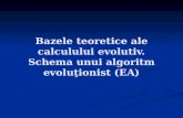 Bazele teoretice ale calculului evolutiv.  Schema unui algoritm evoluţionist (EA)