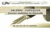 Valeriu Capcelea: Doctor habilitat în filozofie: 60 de ani de la naştere