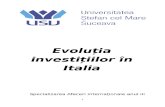 Evolutia investitiilor in Italia