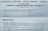 Campania Fara Violenta in Scoli 12-16 Martie 2012