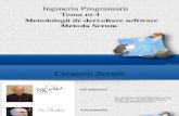 Ingineria Software Metodologii de Dezvoltare Software Metoda Scrum