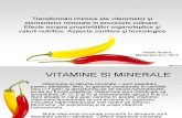 Transformări Chimice Ale Vitaminelor Şi Elementelor Minerale in Procesele Culinare.