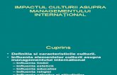 Impactul Culturii Asupra Managementului Inter Naţional