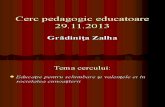 Cerc Pedagogic Educatoare-educatia pentru schimbare