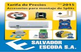 Accesorios Splits Tarifa PVP SalvadorEscoda.2015