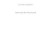 JURNAL DE LECTURĂ, Însemnări (ne)critice, Ed, ArtBook, 2013, Cristina Ştefan