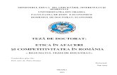 Etica in Afaceri Si Competitivitatea in Romania
