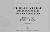 Academia Romana - Publicatiile Periodice Romanesti, Tom 5-1, 1931-1935