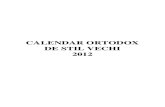 Calendar creştin ortodox de stil vechi 2012