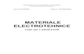 Materiale electrotehnice - Fise de laborator