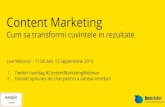 Content marketing : Cum transformi cuvintele in rezultate